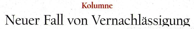 Vernachlässigung